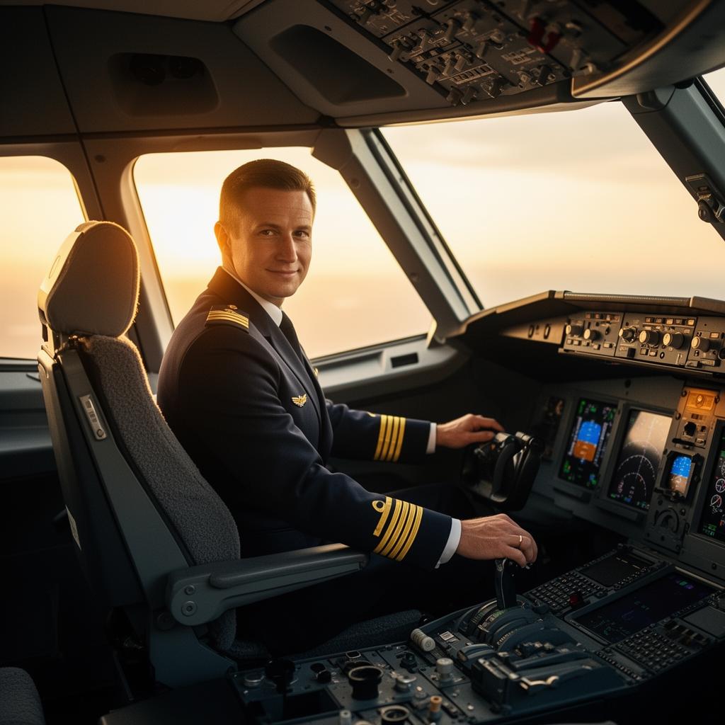 Captain Marcel in the cockpit